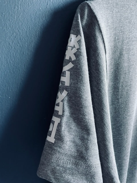 GM Icon logo Grey Marl with White print Unisex Tee Shirt