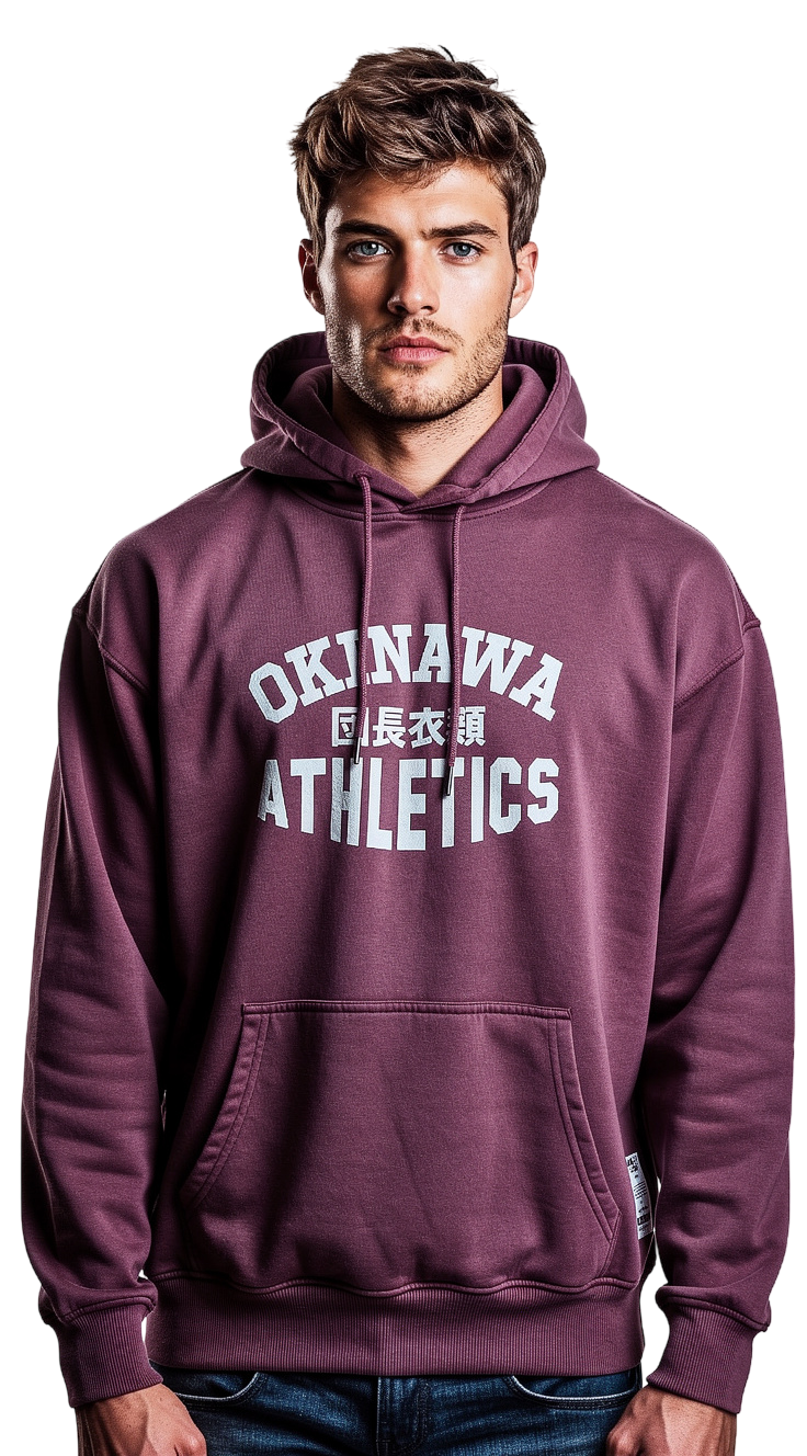 Unisex Stonewashed Burgundy Okinawa Athletics Hoody