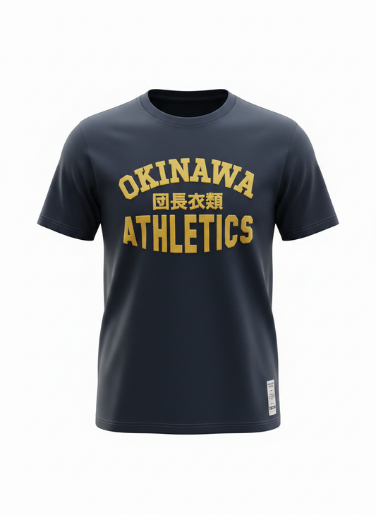 Okinawa Athletics black T yellow print