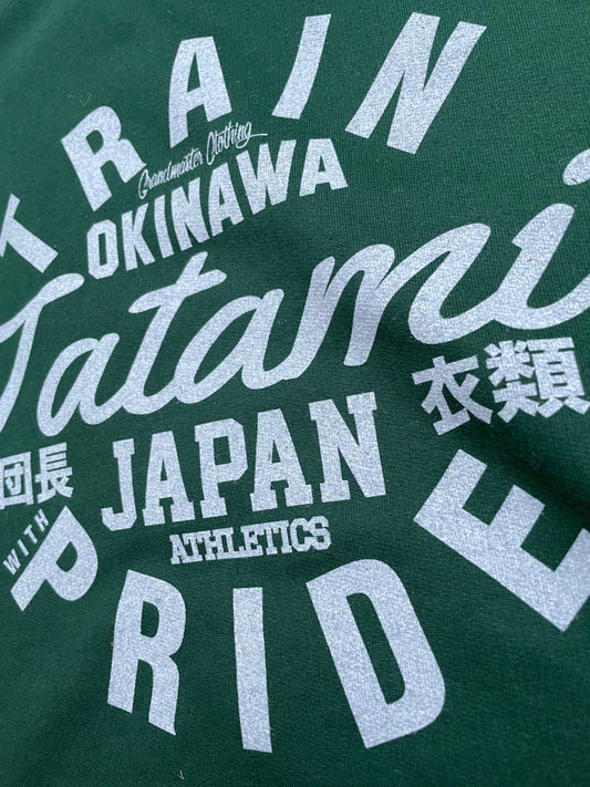 Tatami Train with pride Bottle Green  Marl Raglan slv  Crew Sweatshirt