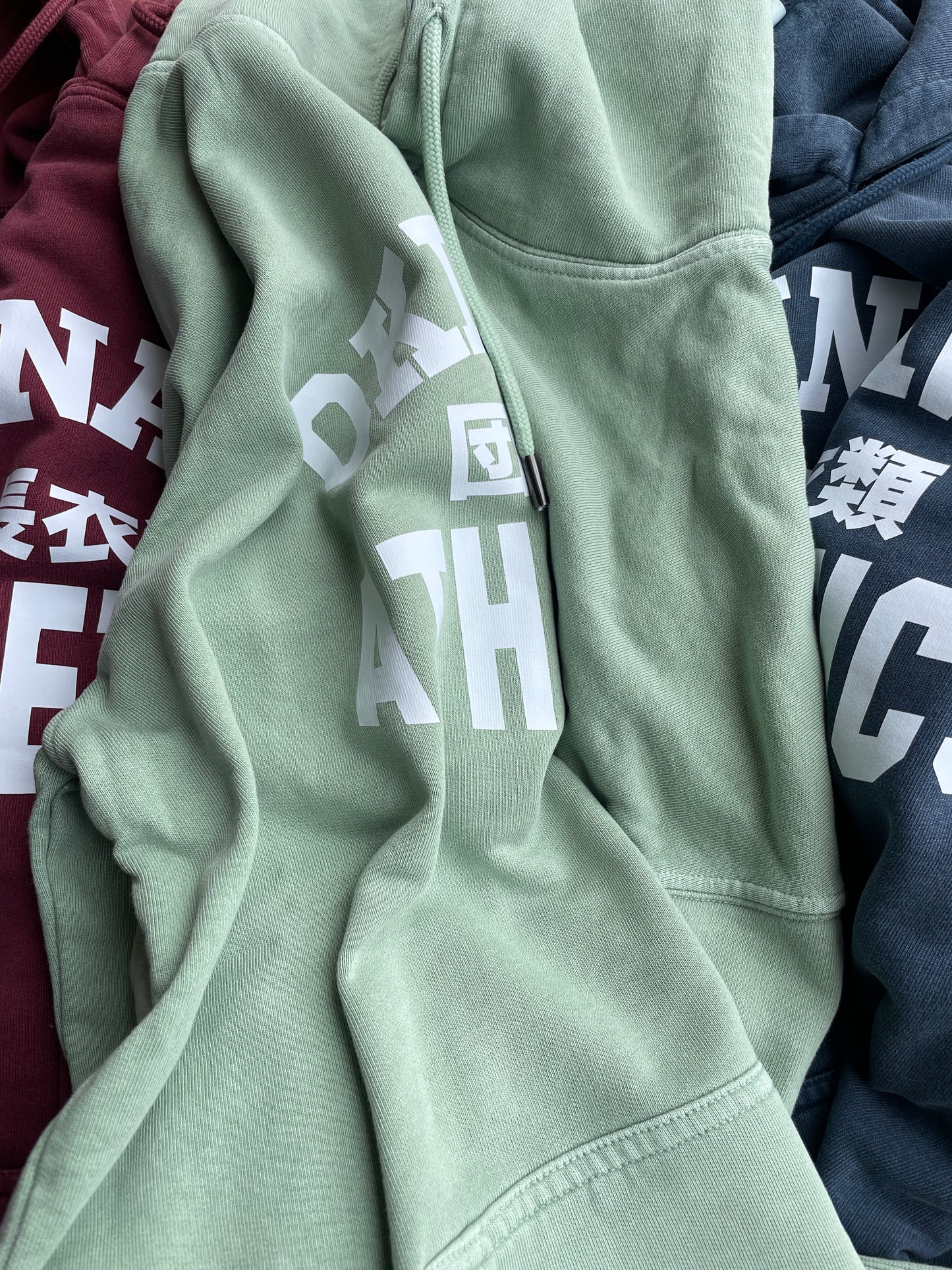 Unisex Stonewashed Green Okinawa Athletics Hoody