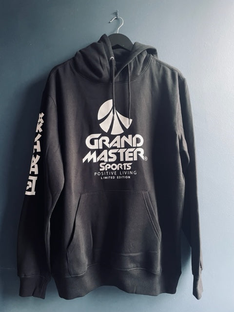 Unisex Black Hoody with White GM Icon logo