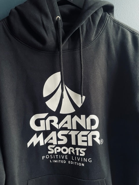 Unisex Black Hoody with White GM Icon logo