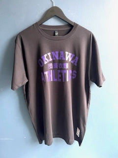 Okinawa Athletics black T purple print