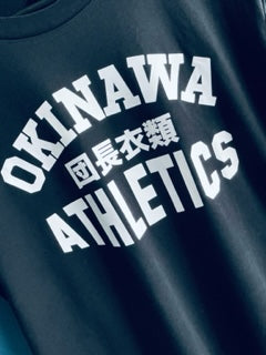 Okinawa Athletics Black T white print