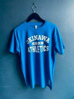 Okinawa Athletics Blue T white print