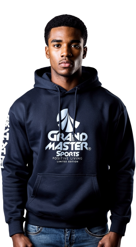 Unisex Black Hoody with White GM Icon logo