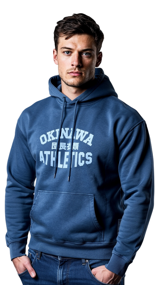 Unisex Stonewashed blue Okinawa Athletics Hoody