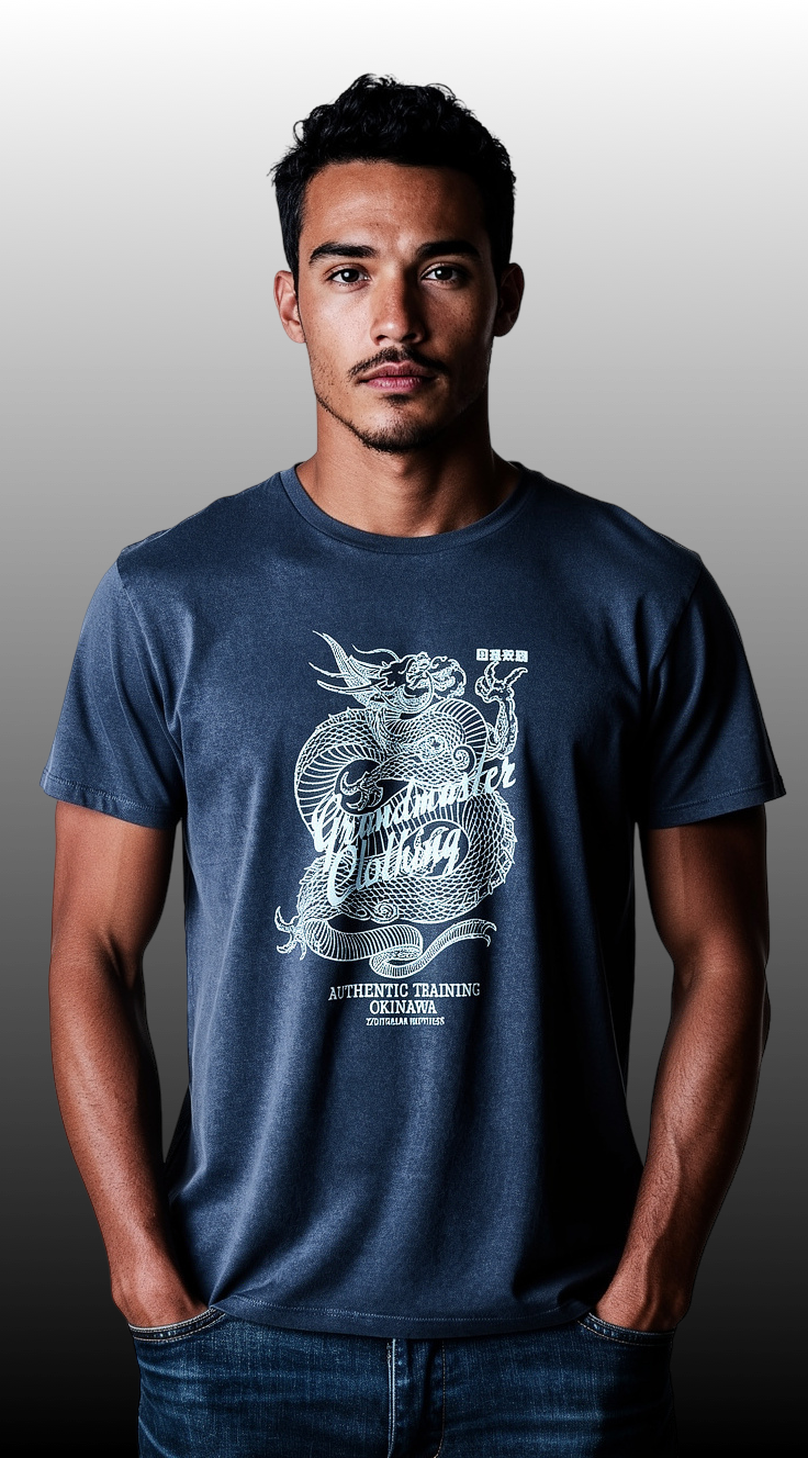 Unisex Dragon T Black stone wash