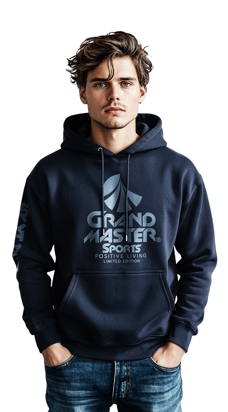 Unisex Black Hoody with Black GM Icon logo