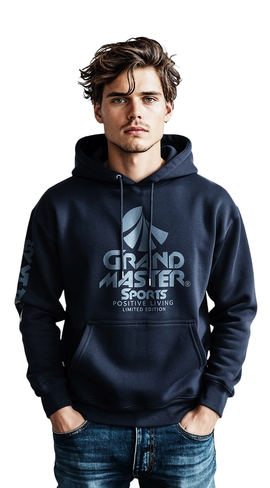 Unisex Black Hoody with Black GM Icon logo