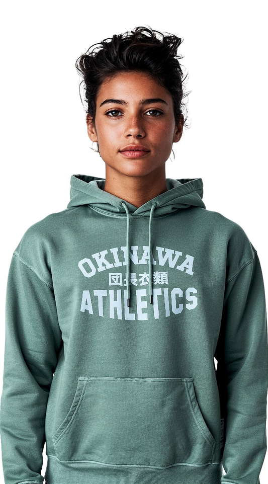 Unisex Stonewashed Green Okinawa Athletics Hoody