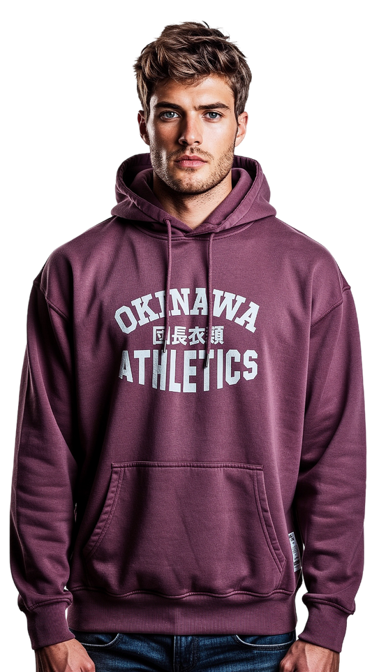 Unisex Stonewashed Burgundy Okinawa Athletics Hoody